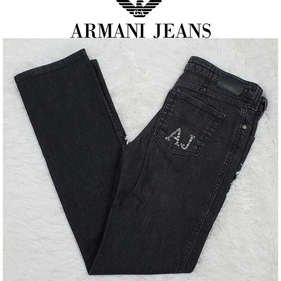 Armani Jeans Denim - Armani Jeans ~ Black Bootcut Denim Jeans Size 29
